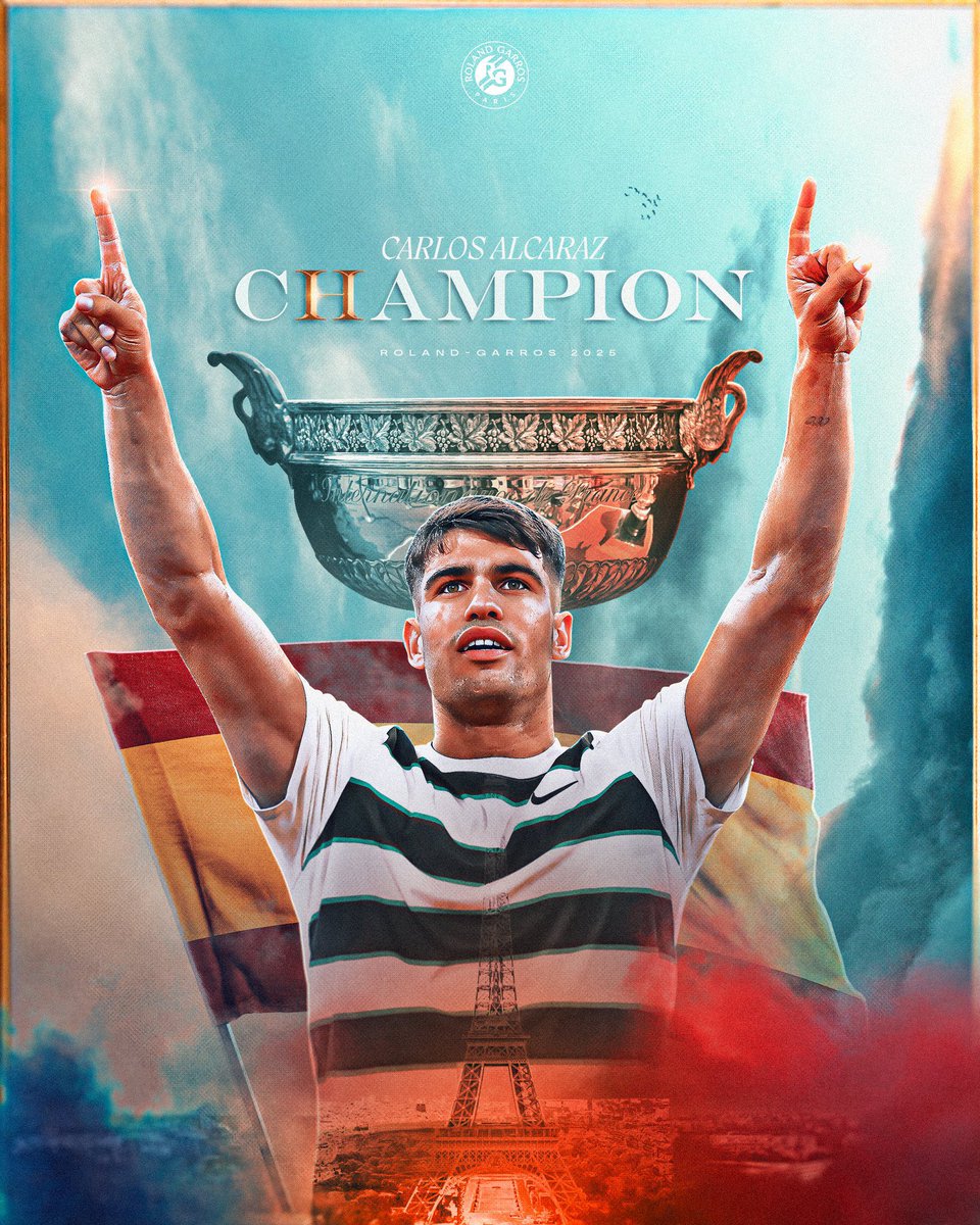 jcrewguy's tweet image. The legend of Carlos Alcaraz continues to grow after defending his Roland Garros title in an EPIC 5 set, 5+ hour match... all after being 2 sets down. This kid will carry the tennis torch for the next 10-15 years if he stays healthy. ALL HAIL KING 
CARLITOOOOOOOS!!!!!