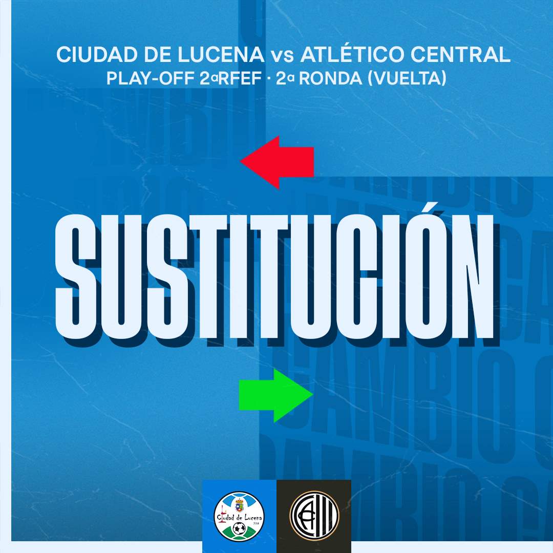 ⏰ 72' | 𝙇𝙪𝙘𝙚𝙣𝙖 0️⃣ - 0️⃣ 𝘾𝙚𝙣𝙩𝙧𝙖𝙡

🔄 ¡Cambio en el Ciudad de Lucena! 

➡️ Javi Hervás y Jairo Morillas
⬅️ Pedro Morillo y Alberto García 

📺 webdirecto.com/partido/ronda-…