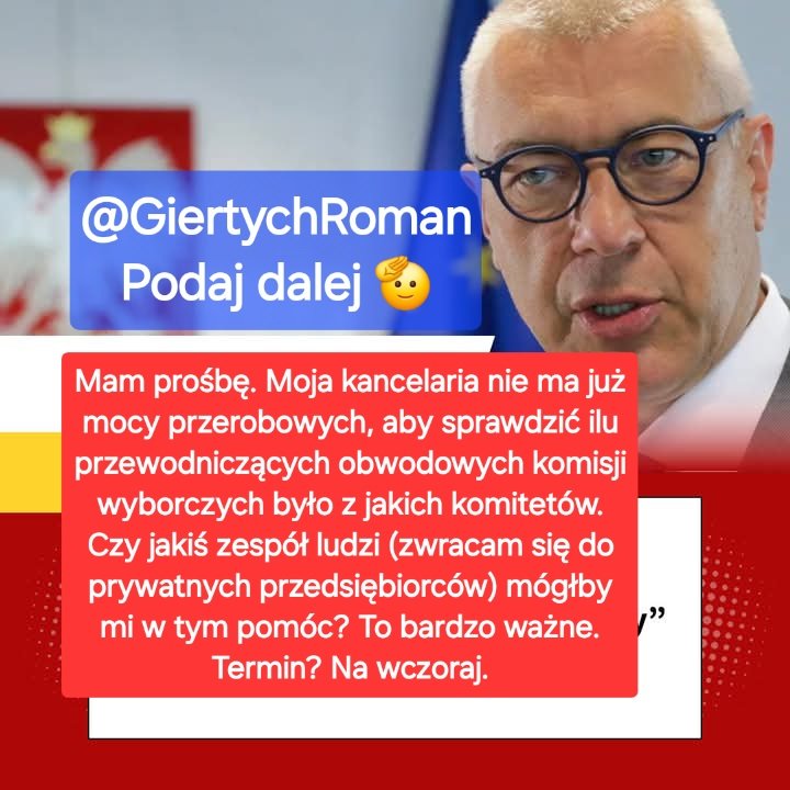 📩📩📩
Czy podacie dalej?
Dziękuję!
Trzeba dotrzymać terminu!
#PodajDalej
#PomagamyKancelarii
<a href="/GiertychRoman/">Roman Giertych</a>