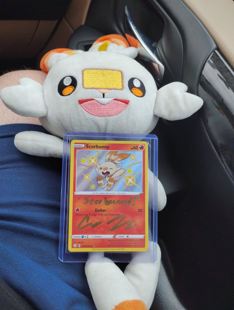 Y'all this is a great Day! I got Casey Mongillo to sign my shiny scorbunny card and got pictures taken! That being said I now have a face reveal on blue sky lol
