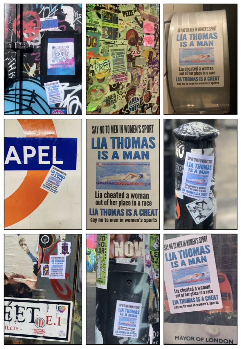 Lily Maynard (@lilylilymaynard) on Twitter photo I see 'Lia Thomas' is trending AGAIN
In 2022 'TERF Island' launched a sticker campaign in London, exposing him as a cheat. <a href="/Riley_Gaines_/">Riley Gaines</a> we have your back, & thanks for all you do I see 'Lia Thomas' is trending AGAIN
In 2022 'TERF Island' launched a sticker campaign in London, exposing him as a cheat. <a href="/Riley_Gaines_/">Riley Gaines</a> we have your back, & thanks for all you do