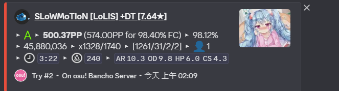 got my first 500pp during dnb4 match(i trolled btw)