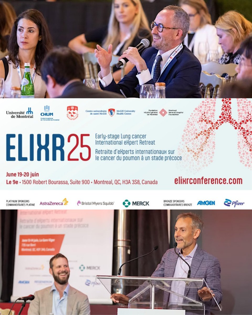 Nous avons le plaisir d’annoncer la troisième édition de la conférence internationale intitulée « Early-stage Lung cancer International eXpert Retreat » — #ELIXR25, une collaboration du Centre universitaire de santé McGill (Dr Jonathan Spicer) et du Centre hospitalier de