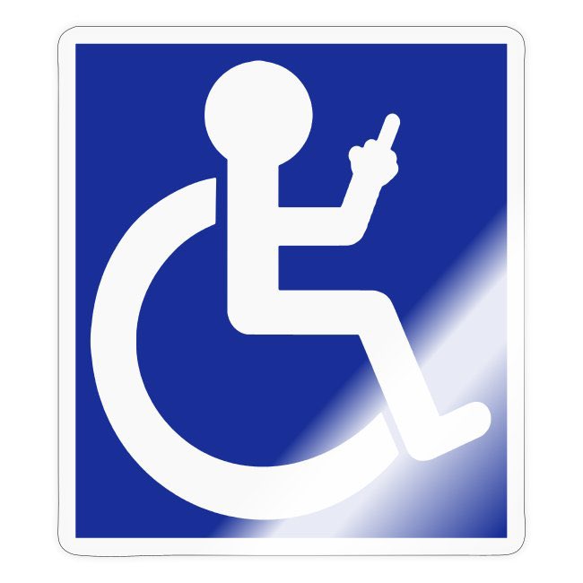 Forget pity – this wheelchair user gives zero f*cks and one finger.
Whether you slap it on your wheelchair, laptop, car window, or wear it proudly on a shirt or cap, this design screams: “I roll how I want!” 
Order here 👉 cutt.ly/SrmxJcPL