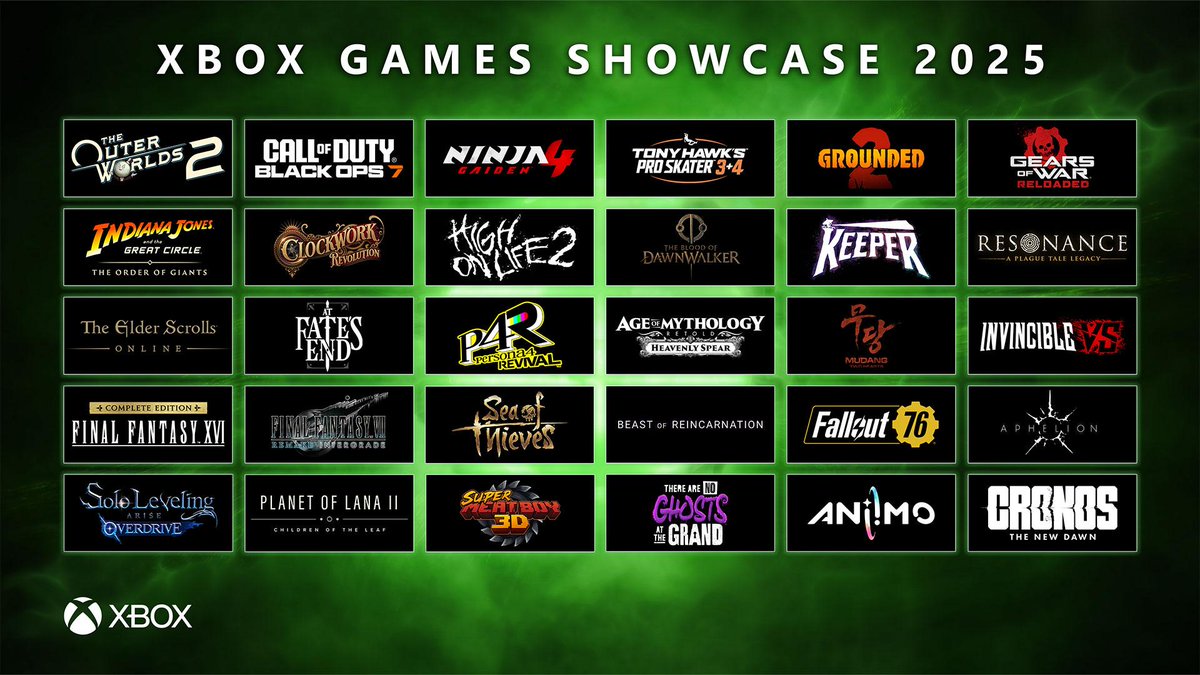 Xbox Games Showcase Overview - Xbox Handhelds, Black Ops 7, Final Fantasy, Persona 4 Revival, More - vgchartz.com/article/464955…