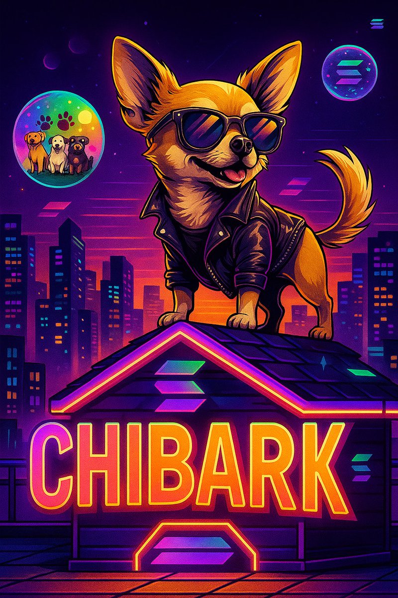 chibarksol's tweet photo. Chibark is here, dripped out and Solana-powered. Neon lights, cosmic dreams, and unstoppable vibes. ๐๐
#Chibark #Solana #dankmemes #Crypto #DeFi https://t.co/OWVd0pb1ji
