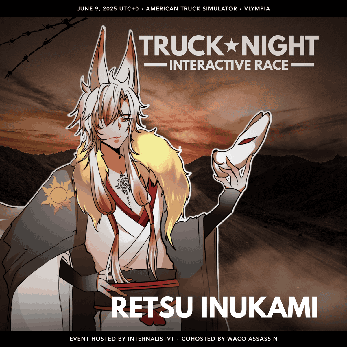 『🔴 Stream Announcement!📷 』

Tonight at 8 PM EST

We're T R U C K I N G for Team #VWildcard during Vlympia! With a Twist!?

Chat Controls Enabled, so you can help the other teams using redeems in chat!

I'm so screwed...

Come hang out if you want~  
🔗twitch.tv/retsuinukami