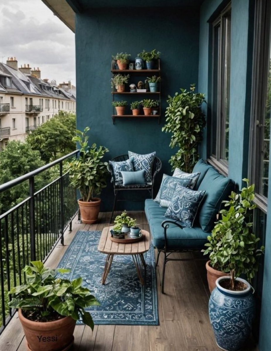 Teal balcony