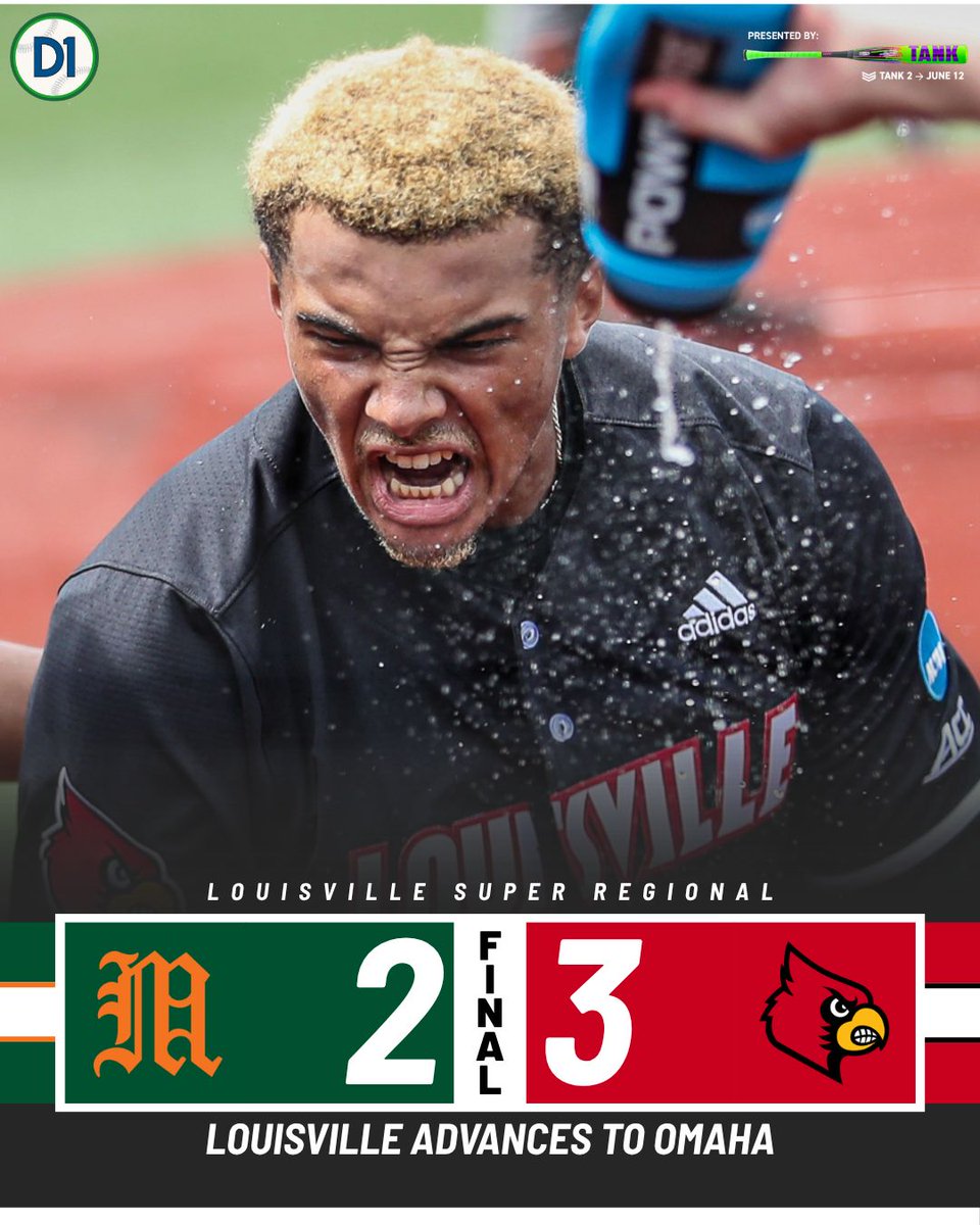 D1Baseball (@d1baseball) on Twitter photo FINAL FROM LOUISVILLE
<a href="/LouisvilleBSB/">Louisville Baseball</a> 3
Miami 2
๐๐ค๐ช๐๐จ๐ซ๐๐ก๐ก๐ ๐๐๐ซ๐๐ฃ๐๐๐จ ๐ฉ๐ค ๐๐ข๐๐๐
Presented by <a href="/soldier_sports/">SOLDIER SPORTS</a> FINAL FROM LOUISVILLE
<a href="/LouisvilleBSB/">Louisville Baseball</a> 3
Miami 2
๐๐ค๐ช๐๐จ๐ซ๐๐ก๐ก๐ ๐๐๐ซ๐๐ฃ๐๐๐จ ๐ฉ๐ค ๐๐ข๐๐๐
Presented by <a href="/soldier_sports/">SOLDIER SPORTS</a>