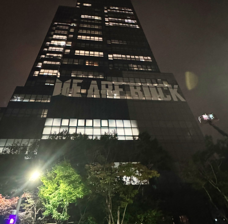 AboutMusicYT's tweet photo. Multiple "We Are Back" banners were spotted celebrating BTS highly anticipated return. https://t.co/4Rk9JiGAd5