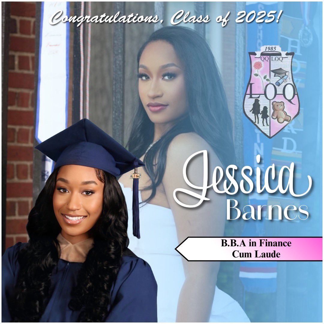 LOQSC's tweet image. #QQonGRADulations To our sister, Jessica for graduating with a B.B.A in International Business, Finance Concentration, Cum Laude! 💘