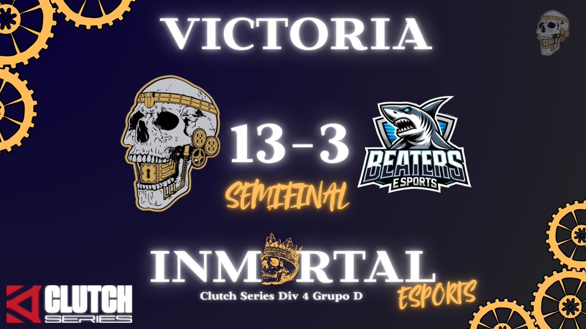 Inmortal eSports (@esport_inmortal) on Twitter photo ¡GG's! a <a href="/BeatersEsports/">Beaters club</a>
¡VICTORIA y estamos en la final de la clutch a por esa división 3! ¡GG's! a <a href="/BeatersEsports/">Beaters club</a>
¡VICTORIA y estamos en la final de la clutch a por esa división 3!