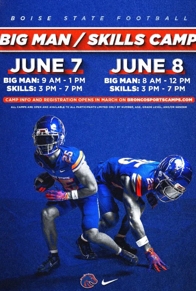 Marcus Brouse (@marcus_brouse) on Twitter photo I will be at the Boise State Skills Camp today from 3-7. Ready to compete.
<a href="/coachrdodge/">Riley Dodge</a> <a href="/SLC_Recruiting/">Southlake Carroll FB Recruiting</a> <a href="/CoachRazloznik/">Coach Sean Razloznik</a> <a href="/Coach_SD/">Spencer Danielson</a> I will be at the Boise State Skills Camp today from 3-7. Ready to compete.
<a href="/coachrdodge/">Riley Dodge</a> <a href="/SLC_Recruiting/">Southlake Carroll FB Recruiting</a> <a href="/CoachRazloznik/">Coach Sean Razloznik</a> <a href="/Coach_SD/">Spencer Danielson</a>