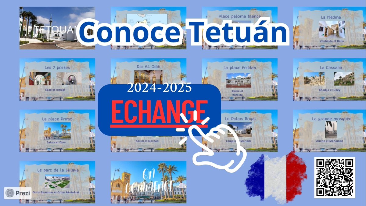 Conoce Tetuán de la mano de los estudiantes del Pilar. Explora este Prezi creado en la clase de francés en el intercambio realizado con el IES Tablero 1 de Gran Canaria.
prezi.com/view/GmpgvjSjS…