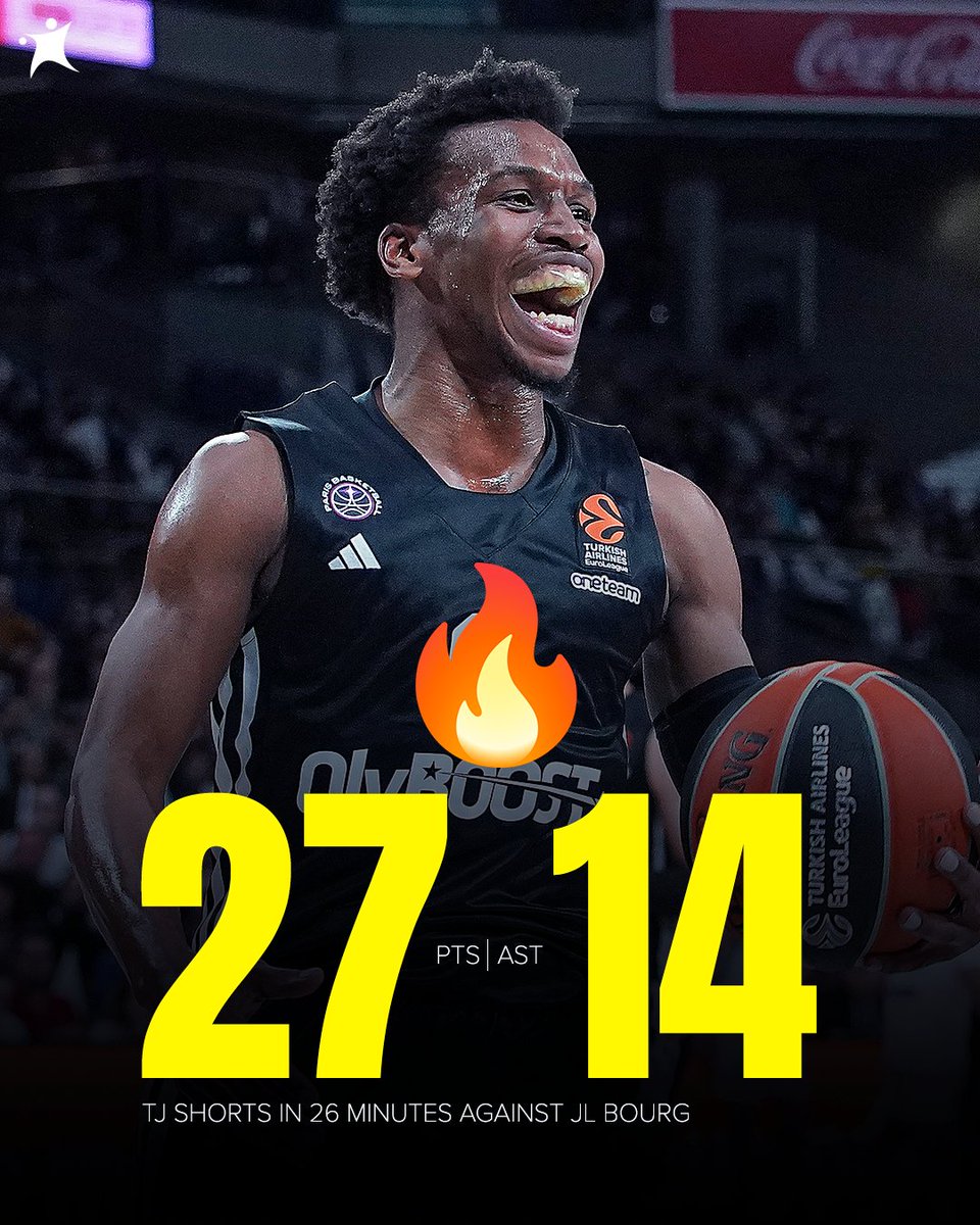 Panathinaikos fans, are you watching? 🍿​ Another game, another INSANE performance from TJ Shorts 🔥

27 PTS
14 AST
31 EFF
in 26 minutes played