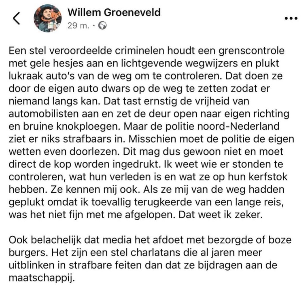 Wat mijn makker Willem zegt. Opdonderen bij die grens.