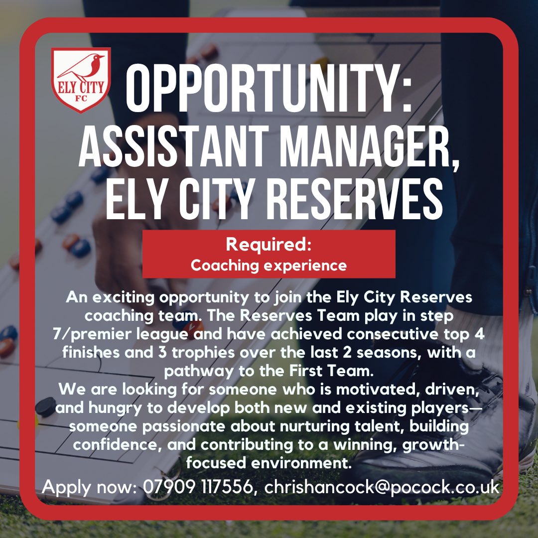 📣📣

Exciting opportunity to join our Reserve Team’s management team!

Get in touch with Chris if you’d like more info!

🔴⚪️