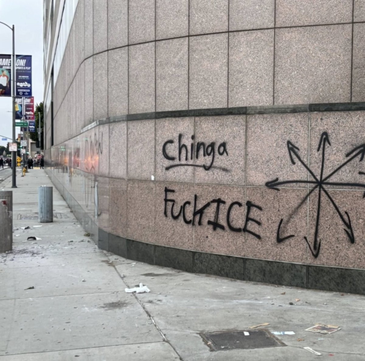 RepDanCrenshaw's tweet photo. Scenes from LA look like a collapsing third-world war zone. Why? Because radical leftists are rioting over basic immigration enforcement. Local leaders are barely lifting a finger to stop it—so President Trump sent in 2,000 National Guardsmen to restore order. Thank God for LAPD, ICE, the National Guard, and everyone on the ground doing what California officials won’t.
