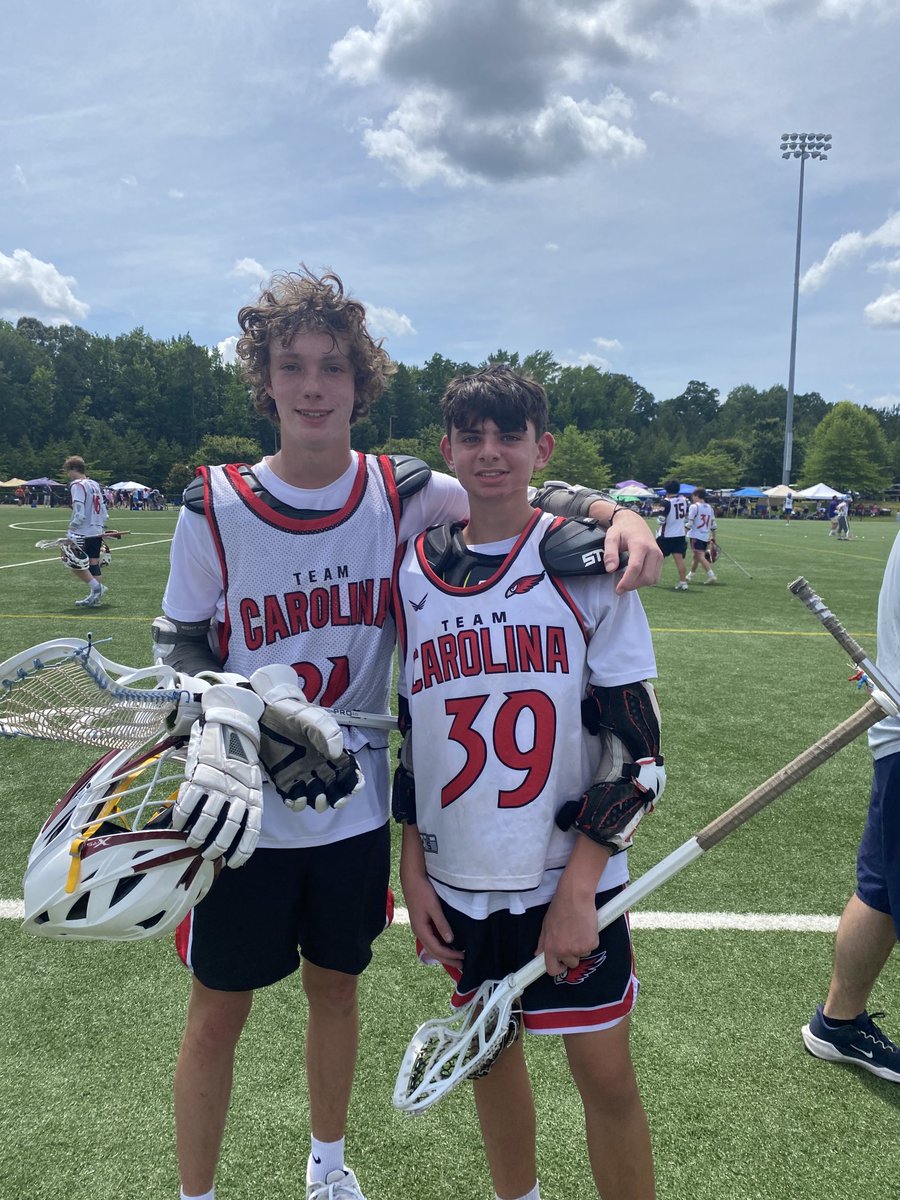 ‘27 Attackman Braden Blanton and ‘27 Attackman Reagan Ungar playing for Team Carolina 27 Black in Charlotte this weekend.