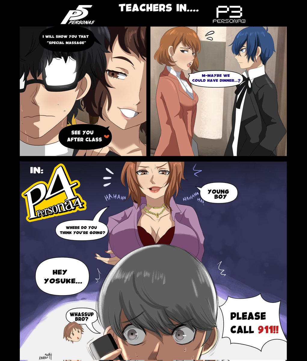 Waiting for the teacher in Persona 4 Revival 🗣