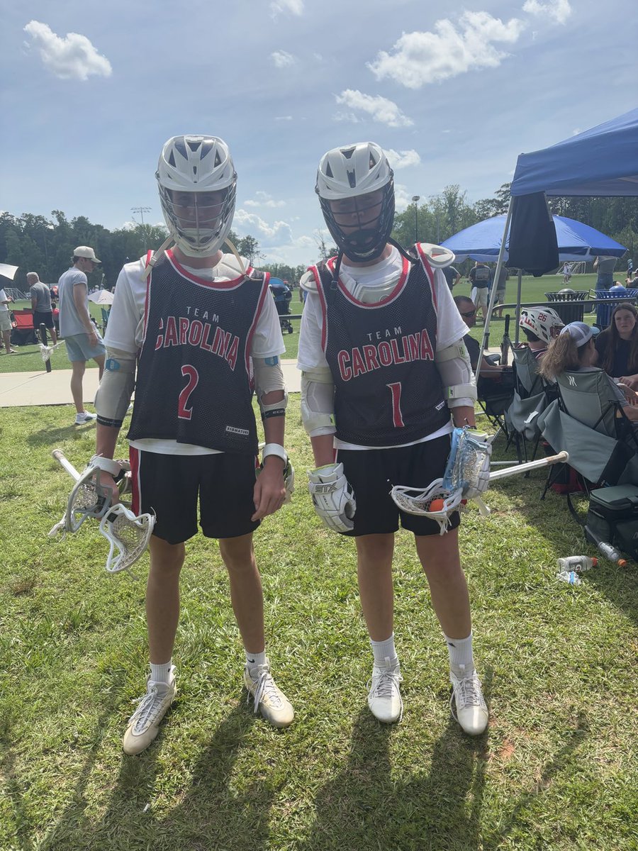 ‘28 Midfielder Liam White and ‘29 attackman Aiden White playing for Team Carolina 28 Black in Charlotte this weekend.