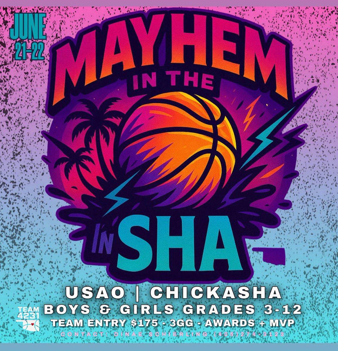 📣 Attention Coaches &amp; Programs
We’re looking for more high school boys and girls teams to compete in this upcoming event!

If you’re interested in joining or have teams ready to play, please contact Dinae at (405) 274-3123.

Let’s get your squad some great competition!