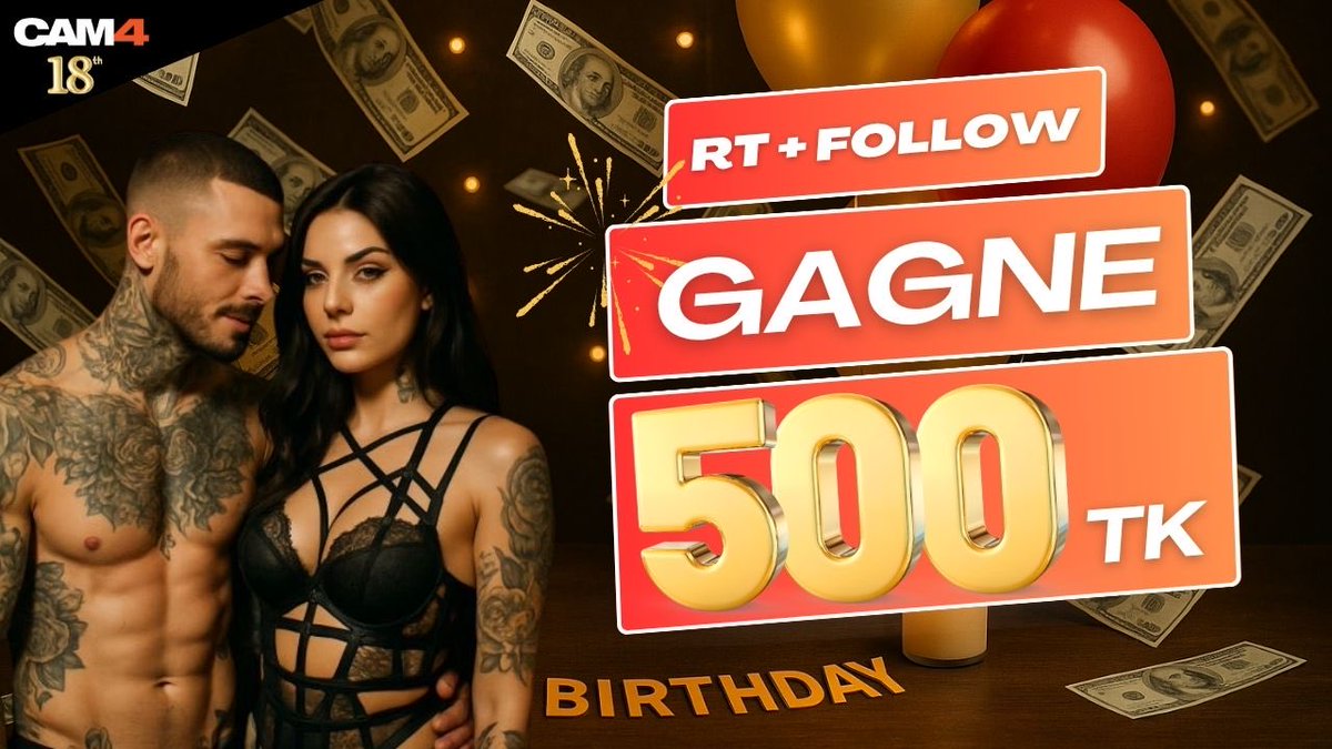 Cam4_FR's tweet photo. 🎉🎂 CÉLÉBRONS LES 18 ANS DE CAM4 ! 🎂🎉

Pour vous remercier de votre fidélité, on lance un NOUVEAU JEU exceptionnel ! 🎁✨

🎯 À GAGNER : 500 JETONS CAM4 💸

📅 Tirage au sort : Samedi 14 juin à 20H30 🕢

Pour participer :
1️⃣ RT ce tweet 🔁
2️⃣ FOLLOW @cam4_fr 🧡
Un grand merci à vous tous, et bonne chance ! 🍀🎉 #AnniversaireCAM4 #ConcoursCAM4 #GagnezDesJetons #Merci #CAM4Bday