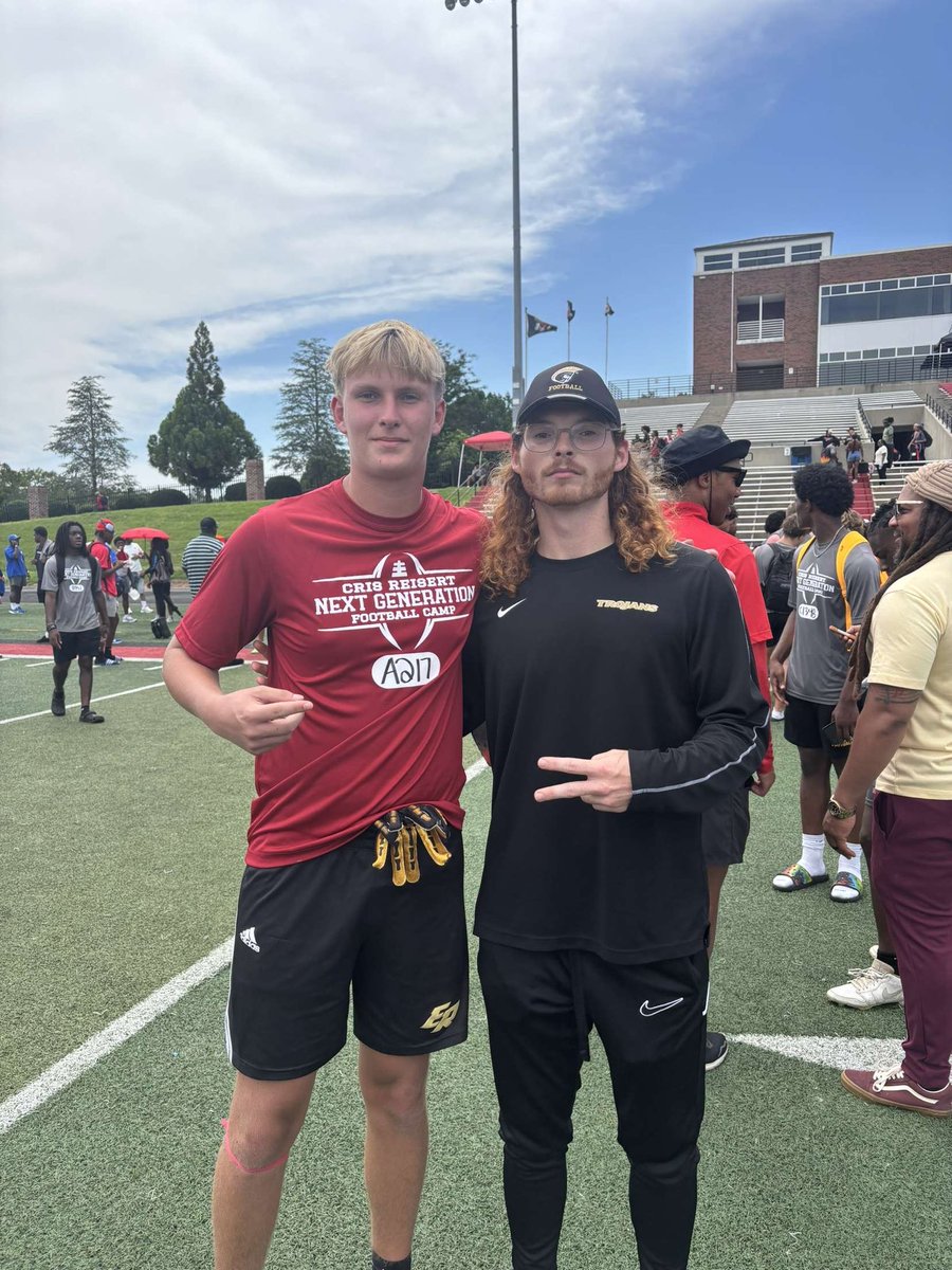 Thank you <a href="/CoachAHiggins_/">Aidan Higgins</a> loved visiting Anderson college and getting the opportunity to get better then getting to meet again at the Gardner Webb camp

<a href="/AUTrojansFB/">Anderson Trojans Football</a> <a href="/Diondraecampbe2/">Coach Campbell East Ridge Knights Football</a> <a href="/donnieburchfiel/">Coach Burchfield</a>