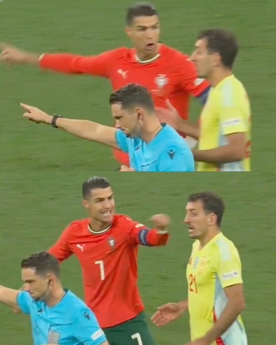 433's tweet photo. Cristiano’s reaction after the goal was given 😂 https://t.co/H27pijRQXc