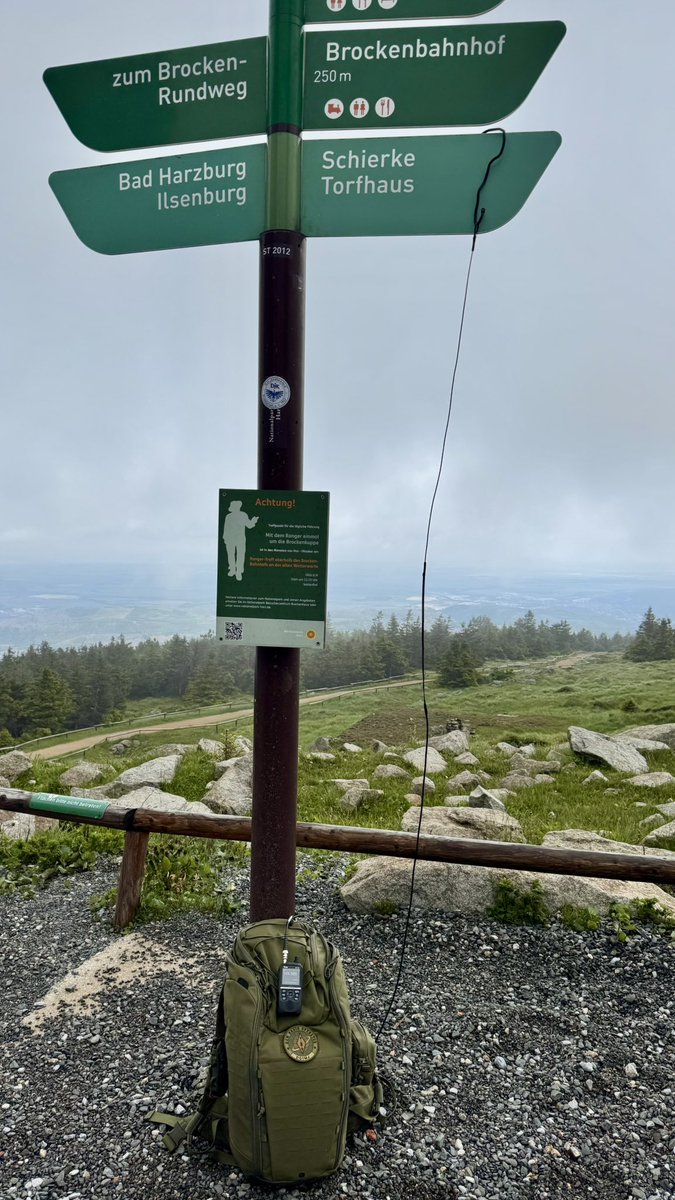 This weekend I did a #SOTA activation of the Wurmberg and the Brocken (10 points each) in the Harz Nationalpark. The weather was pretty bad, it rained a lot and was very cold. Nevertheless, the hikes were fun and I am happy about the two activations. #hamradio