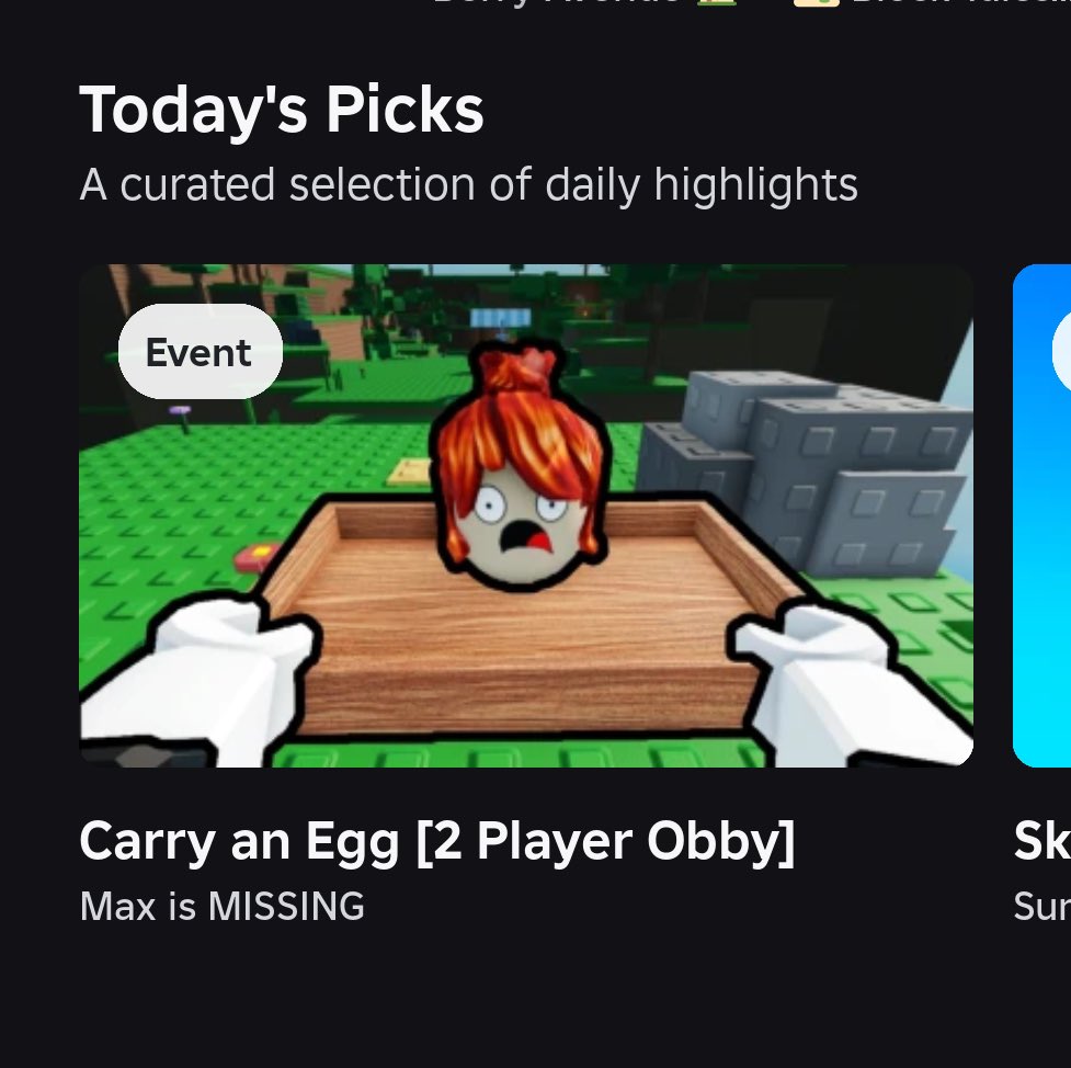 🥳 The Roblox Innovation Awards Nominations are here! 

Please consider voting our 2 Player Obby: Carry an Egg - it would mean a lot to us :) 

devforum.roblox.com/t/roblox-innov… 

roblox.com/games/92171645…