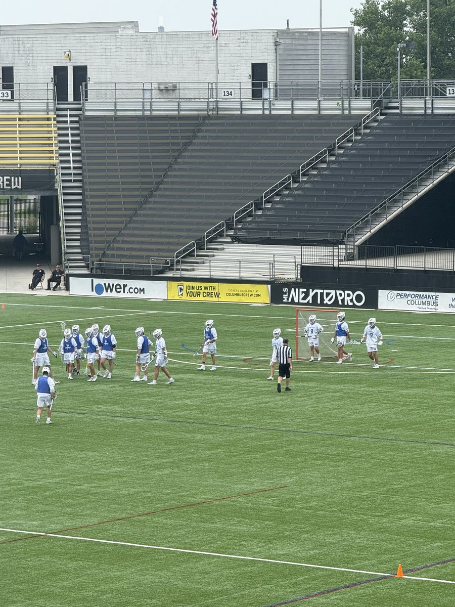 LaxTheLand's tweet image. Back at it for the D2 Championship Game
Ready to roll now that Bishop Watterson is correctly attired in the appropriate dark jerseys…a little gamesmanship early?!?
Let’s Go Woo!
#HTC