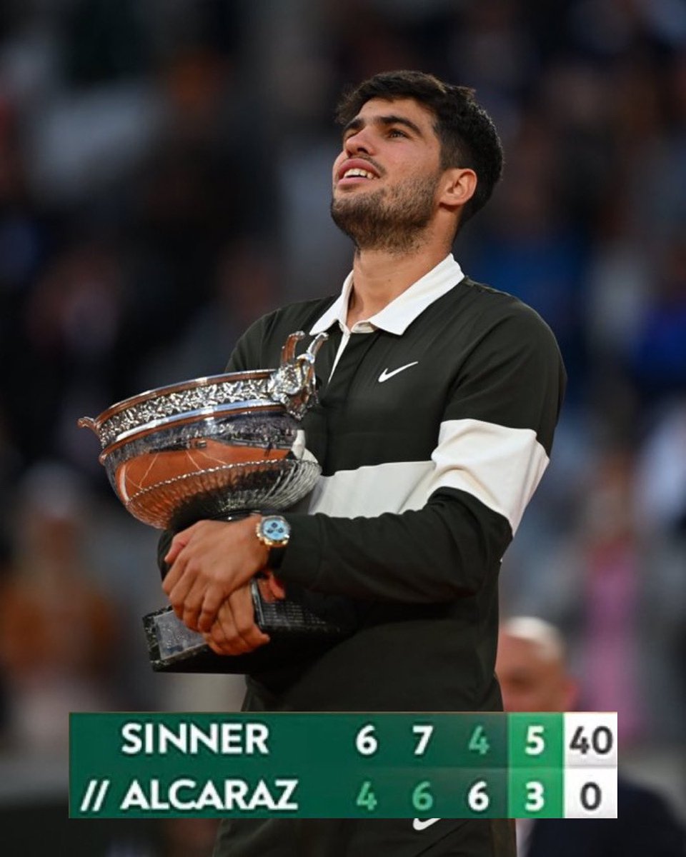 EL NÚMERO 1 

Segundo RG batiendo a Jannik Sinner en uno de los mejores partidos de la historia de los Grand Slams con más de 5 horas.

🧠❤️🥚🥚