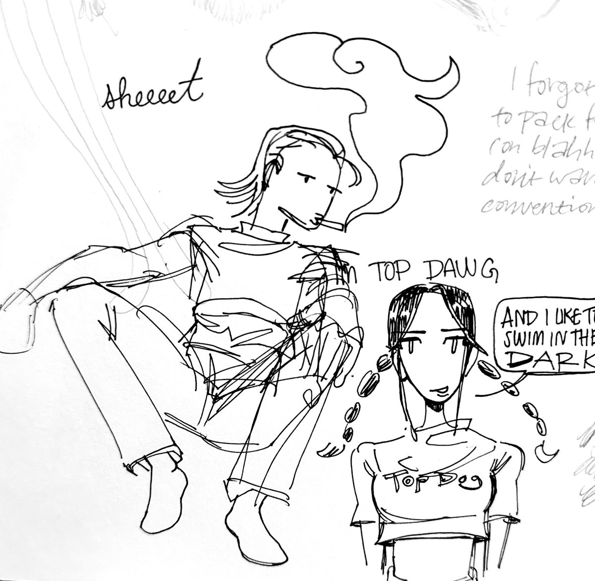 isahowdy's tweet image. nonsense scribbles i left on my desk the magdalena mind virus has taken full control