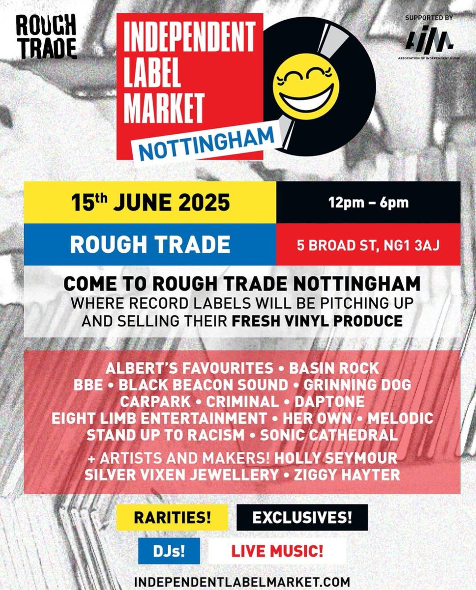 Black Beacon Sound (@blckbeaconsound) on Twitter photo We're in Nottingham next Sun 15th June for next installment <a href="/IndieLabelMkt/">Indie Label Market</a> this time <a href="/RoughTrade/">Rough Trade</a> Notts 📀💿
12noon - 6pm / free entry
And we'll be joined by wonderful audio creations of @monoworksmusic as he takes the stage later in the afternoon for a special live performance! We're in Nottingham next Sun 15th June for next installment <a href="/IndieLabelMkt/">Indie Label Market</a> this time <a href="/RoughTrade/">Rough Trade</a> Notts 📀💿
12noon - 6pm / free entry
And we'll be joined by wonderful audio creations of @monoworksmusic as he takes the stage later in the afternoon for a special live performance!