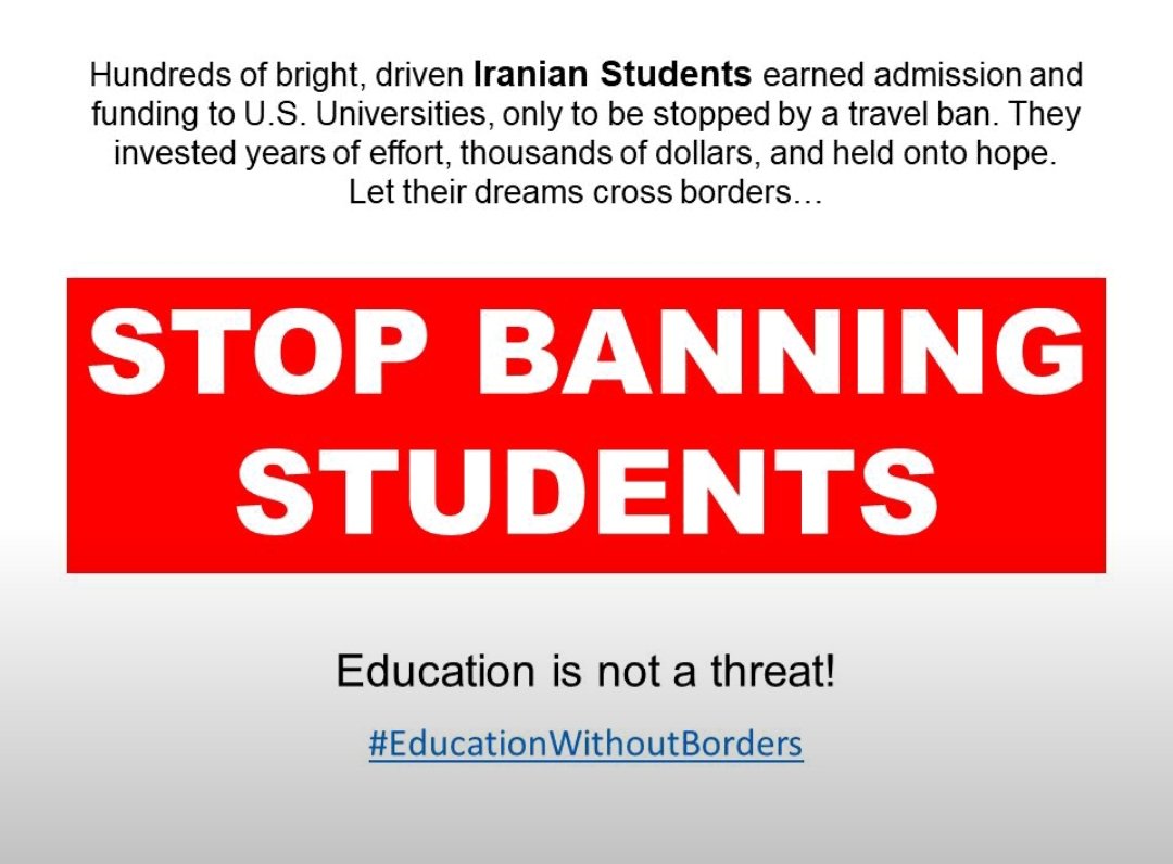 mhmd1998mech's tweet photo. Iranian student: banned from US visa. Years of work wasted :)

Researched:
0% of US terror attacks by Iranians. Still banned for this reason. 

Q:
What's your real experience with Iranians? Good or bad. I'll read all. ❤️  

#TravelBan #EducationWithoutBorders #Iranian_Students https://t.co/jGpwHpXPgp