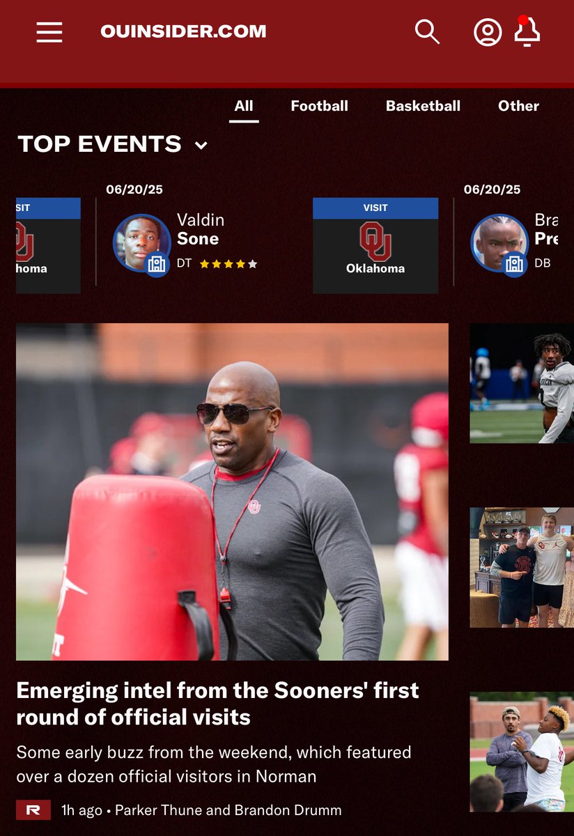 🚨#SoonerNation🚨

#Sooners held OV’s for 16 big-time targets this weekend. 11 of the 16 were 4-stars. 

What’s the latest? We have SEVERAL UPDATES for you #OU die-hard fans already posted over the last 48hrs! 

Checkout OUInsider VIP for the latest‼️

⬇️⬇️⬇️⬇️⬇️