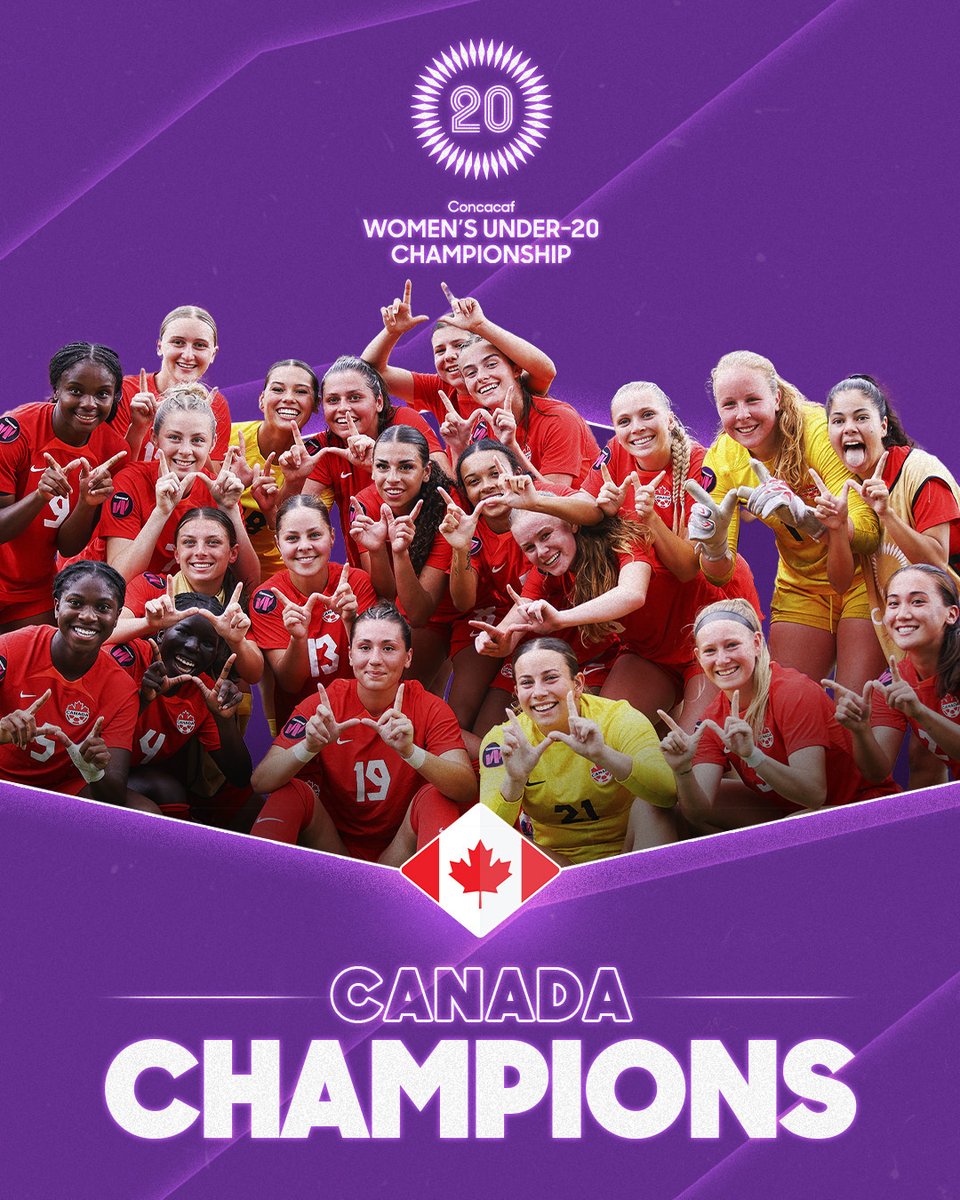 CANADA ARE CHAMPIONS 🇨🇦

A late winner by Anabelle Chukwu on extra time gives them the trophy! 👏 🏆