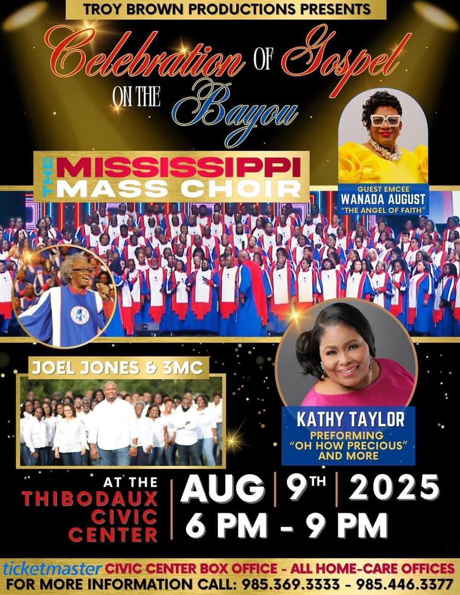 KBZE's tweet image. Mississippi mass choir in #concert #thibodaux

Tickets on sale now through Ticketmaster: 

ticketmaster.com/celebration-of…

#gospelmusic #choir #gospel