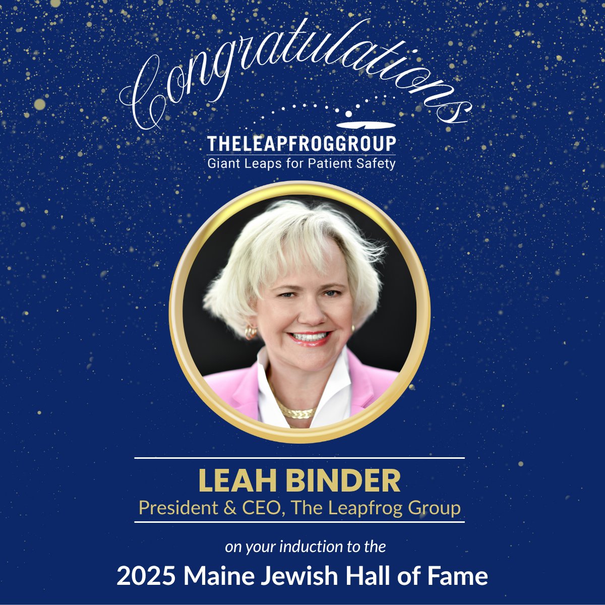 Congratulations to our president &amp; CEO, Leah Binder, on her induction into the Maine Jewish Hall of Fame! Her leadership in health care transparency &amp; patient safety continues to inspire.