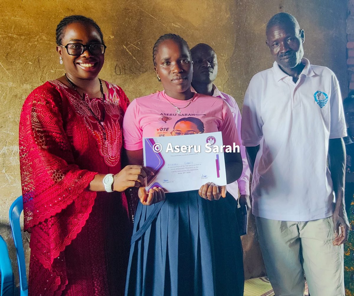 In a remarkable celebration of Empowerment and Skill Development, Hon. Aseru Sarah proudly presented Certificates to 90 Young Girls who successfully Completed Professional Hairdressing Training through the Aseru Maracha Foundation. 

This milestone marks a significant step in
