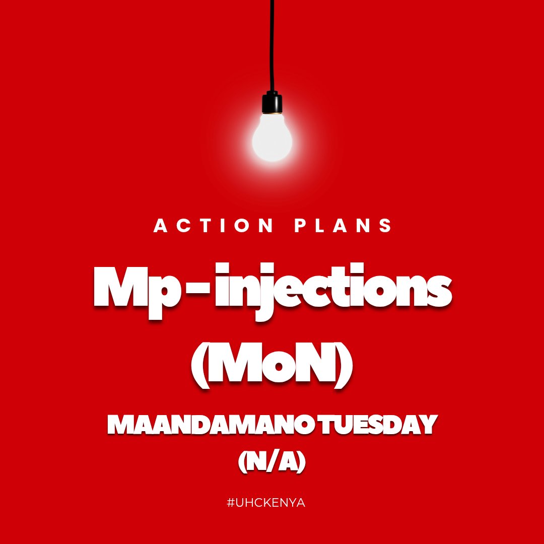 This Week UHC Staff,
Action Plans.

Monday June 9, 2025
• Inject your Area MPs

Tuesday June 10, 2025
• UHC MEGA DEMO

Wednesday June 11, 2025
• Inject your Area MPs

Spread the word that we are aware of the 6.1B allocated by <a href="/SamuelAtandi/">Hon Sam Atandi</a> for Conversion of UHC staff to PnP.