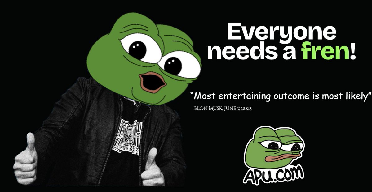 $APU Everyone needs a fren! <a href="/elonmusk/">Elon Musk</a> 
<a href="/ApusCoin/">Apu Apustaja</a> apu.com