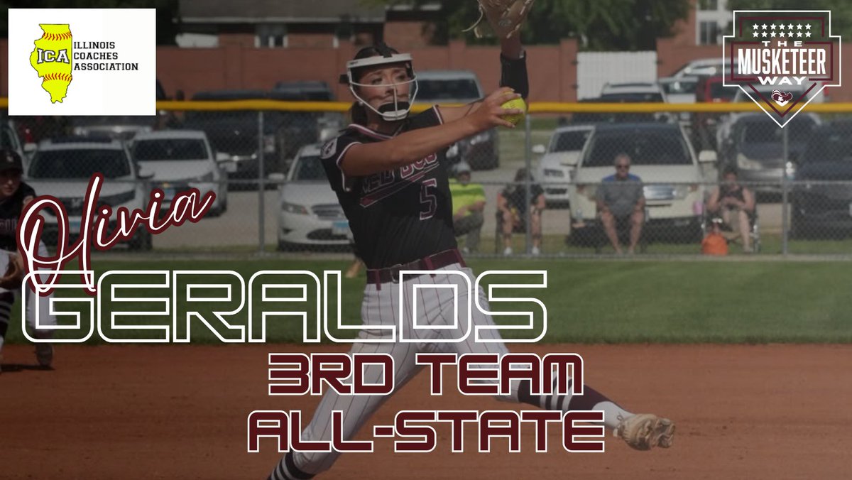Congrats to our 3 ICA All-State Selections! Very well deserved!

Julia Ohlau - 2nd Team All-State (Pitcher/OF)
Ava Wagner - 3rd Team All-State (INF/OF)
Olivia Geralds - 3rd Team All-State (Pitcher/OF)

#MusketeerSoftball