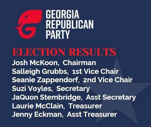 Congratulations to our very own former Gwinnett County Republican Party First Vice Chairman <a href="/LMcClainCPA/">Laurie McClain</a>  on her re-election as Treasurer of the <a href="/GaRepublicans/">GAGOP</a> , and to all of the executive board elected at yesterday’s state convention! <a href="/GOP/">GOP</a>