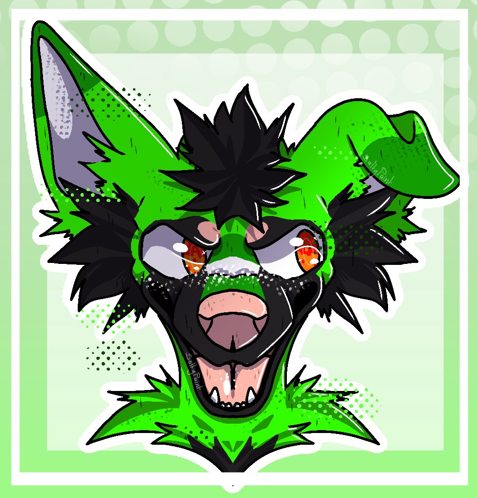 One very green icon commission
