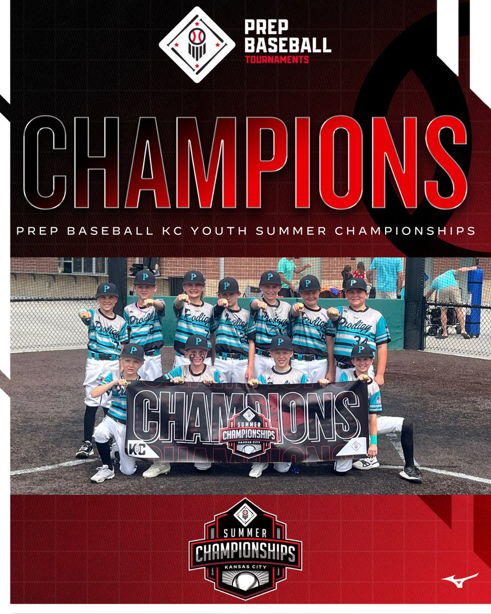 PrepBaseballKC's tweet image. 🏆CHAMPIONS🏆

Congratulations to the 2025 PBKC Youth Summer Championships 10u (D1/D2) Champions, Prodigy Express!

#PrepBaseballKC
