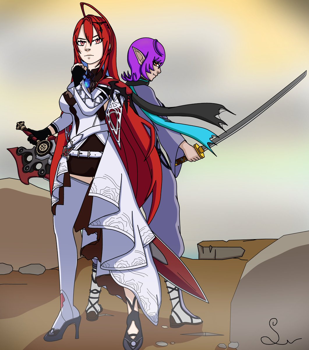 K_Senshi999's tweet image. I heard through the grapevine that Liz likes seeing fans' OCs, and I thought Mine would work well with her on a team

 #BloodflameArt