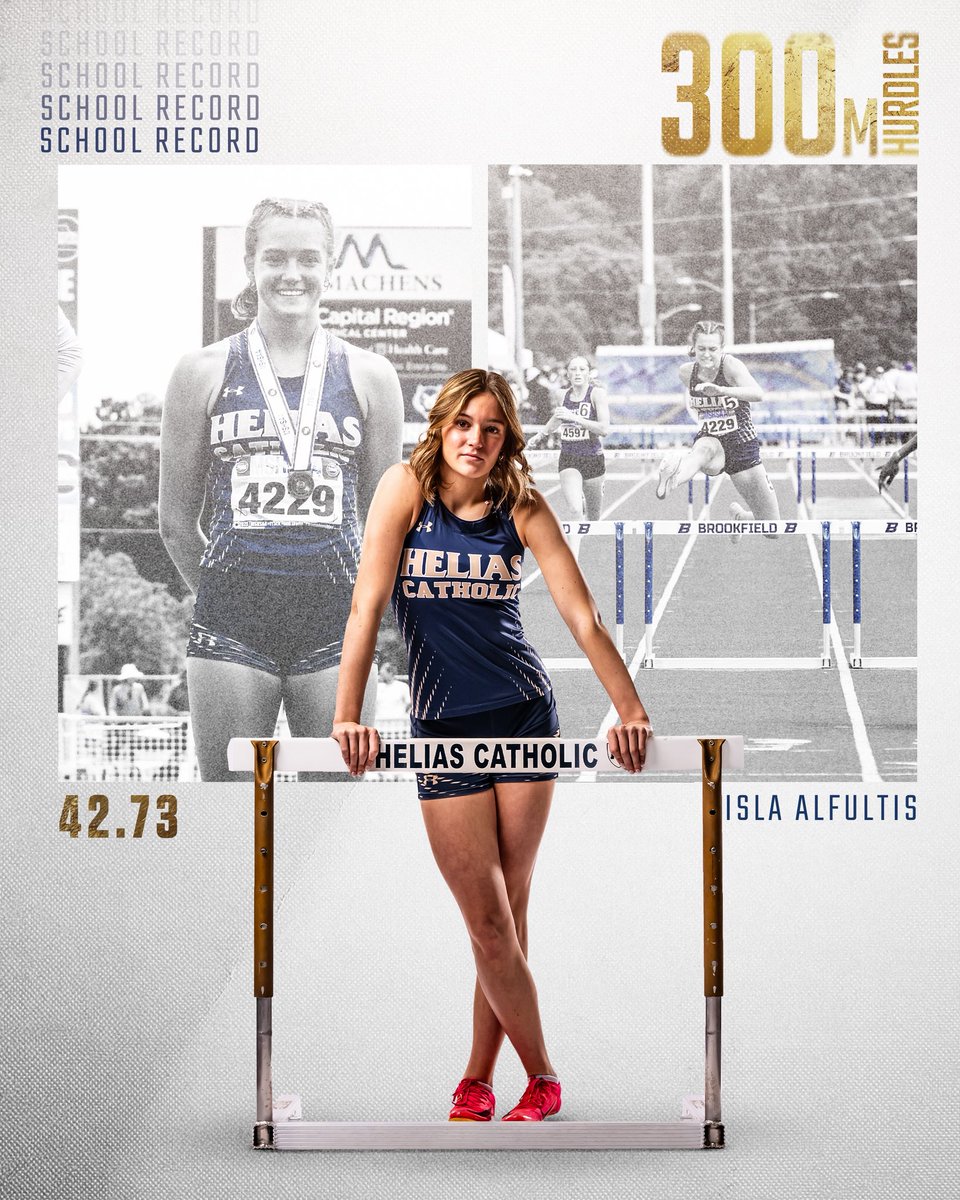 💥SCHOOL RECORD💥 At last week’s State Meet Sophomore Isla Alfultis once again broke our school record in the 300m Hurdles! Her time of 42.73 seconds was enough to finish 2nd in the stare &amp; to etch her name in our record book. Can’t wait to see what’s next! Way to go Isla!