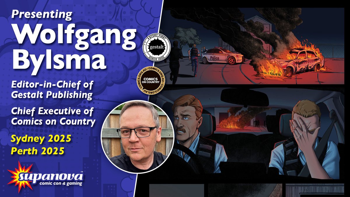 Supanova Comic Con & Gaming ๐ฅ (@supanovaexpo) on Twitter photo Publishing powerhouse <a href="/WolfgangBylsma/">Wolfgang Bylsma</a> joins #Sydnova & #Perthnova!
Wolf is EIC of Australia's leading graphic novel publisher, <a href="/gestaltcomics/">Gestalt Comics</a>, and CEO of <a href="/ComicsOnCountry/">Comics On Country</a>. He's adapted several series into comics, including Wastelander Panda & Cleverman! supa.fans/WBylsma Publishing powerhouse <a href="/WolfgangBylsma/">Wolfgang Bylsma</a> joins #Sydnova & #Perthnova!
Wolf is EIC of Australia's leading graphic novel publisher, <a href="/gestaltcomics/">Gestalt Comics</a>, and CEO of <a href="/ComicsOnCountry/">Comics On Country</a>. He's adapted several series into comics, including Wastelander Panda & Cleverman! supa.fans/WBylsma